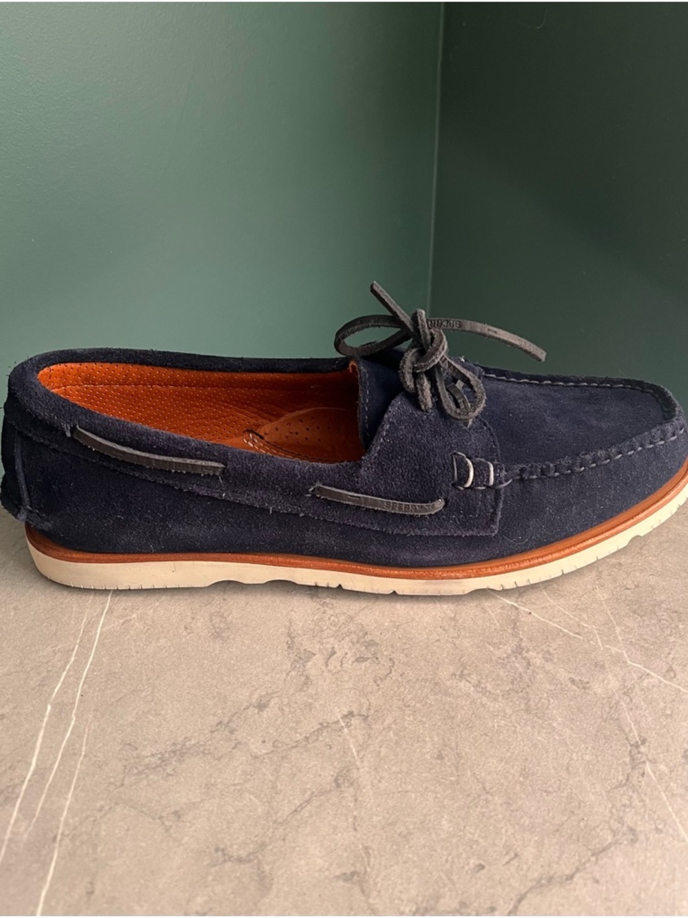 Sperry x Sunspel Original 2-Eye Navy Suede Top Sider